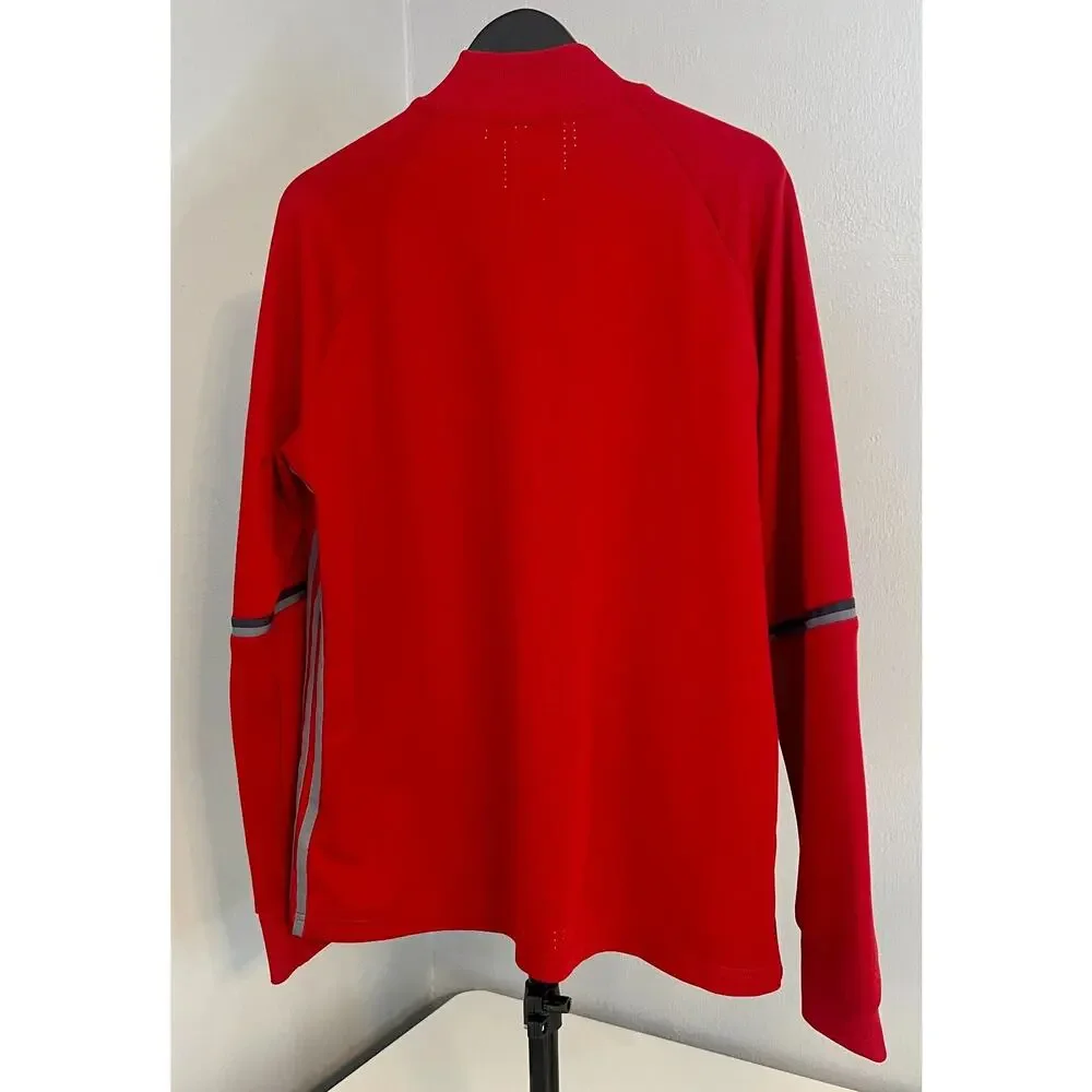 Adidas Climacool Training Jacket Mens UK XL Red Mesh Lined 3 Stripe Activewear